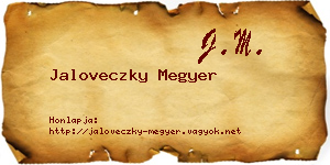 Jaloveczky Megyer névjegykártya